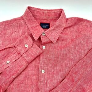 UNTUCKit Mens Large Long Sleeve 100% Linen Button Up Wrinkle‎ Resistant 0514